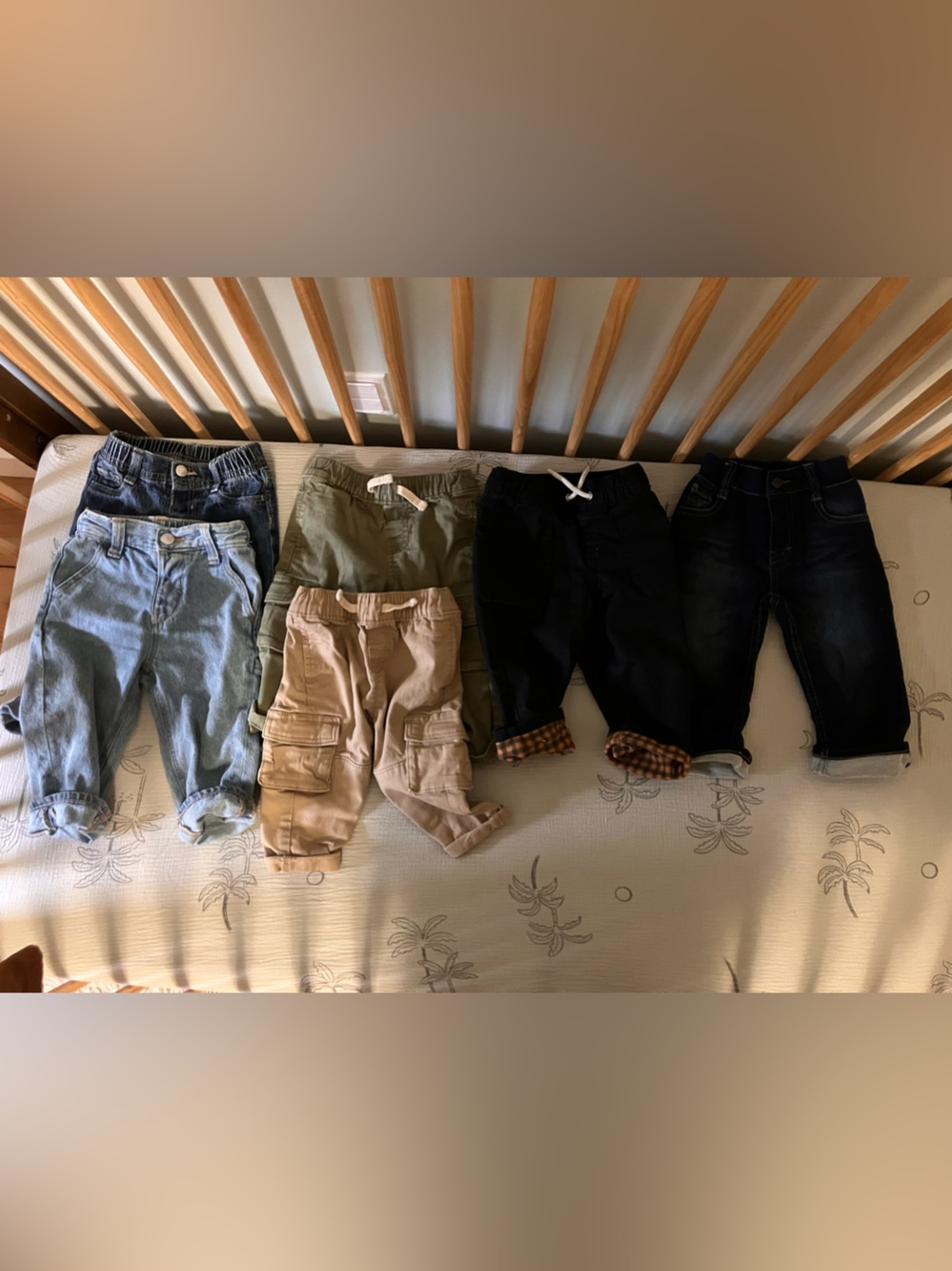Kids Cargo & Denim Bottoms Pack - Blue, Khaki, Olive, Black